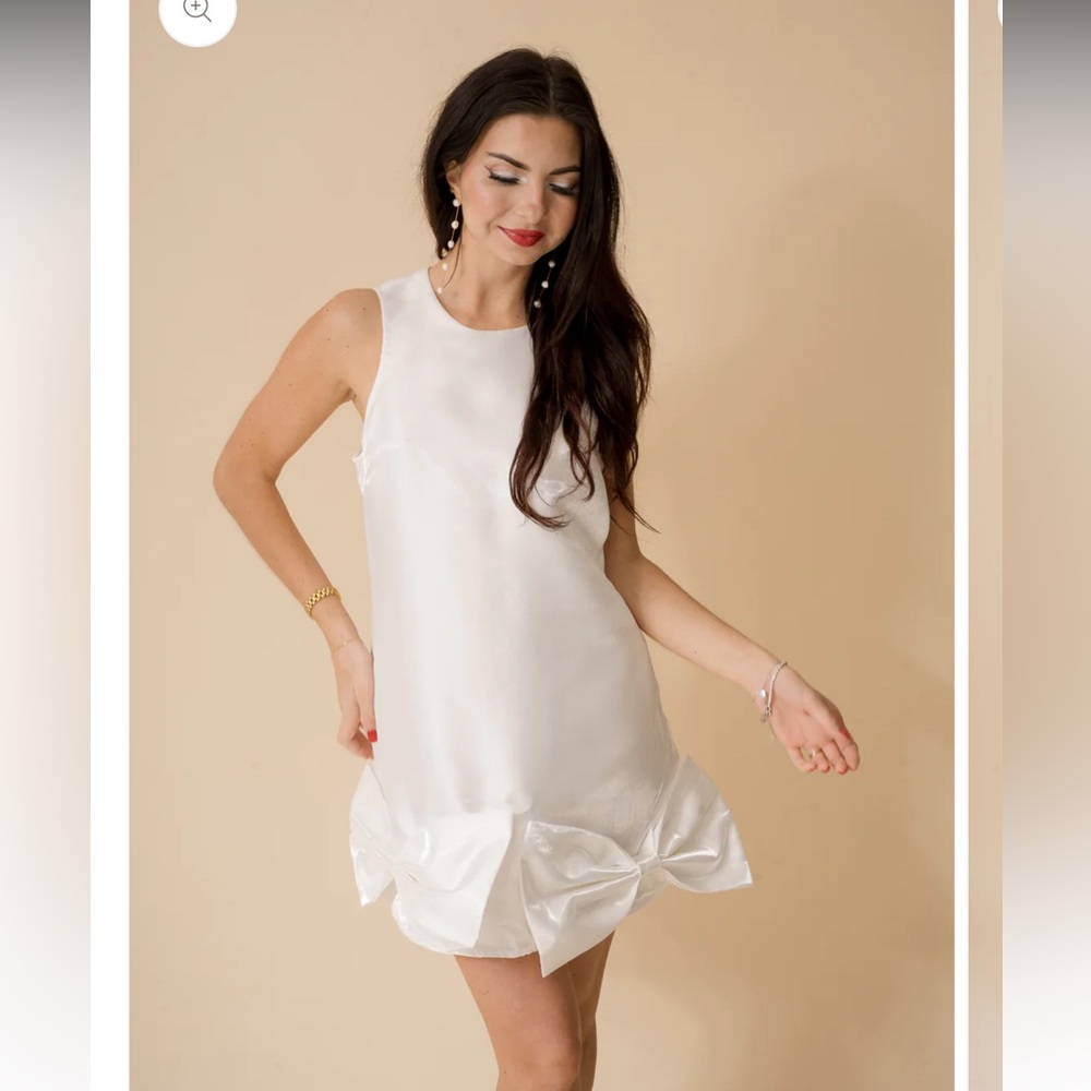 INA: Ellie Satin Bow Detail Mini Dress